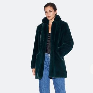 Apparis NWT Emerald Green Faux Fur Coat